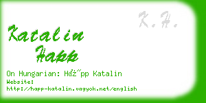 katalin happ business card